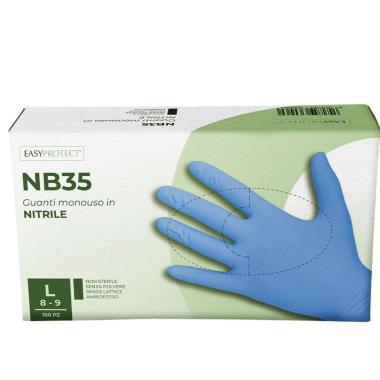 NB35-M - Easytrading Lotus BV guanti da esaminazione in nitrile monouso colore blu taglia Media 7/8 - Confezione 100 pezzi