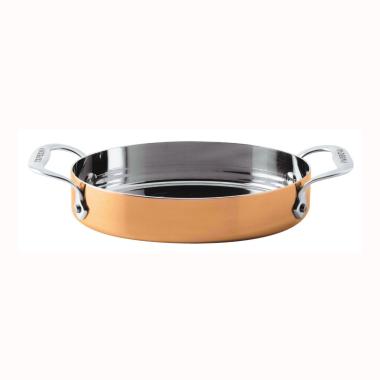 15638-17 - Paderno tegame ovale mini cookware Serie 15600 3-PLY in rame  alluminio e acciaio inox - Dim. cm 17x13 h 3,5