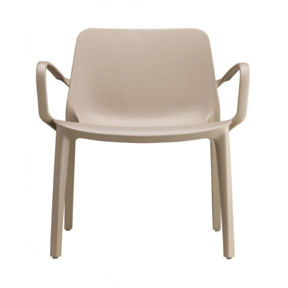 2351-15 - SCAB Design poltrona Ginevra Lounge in tecnopolimero colore tortora - Dim. cm 68x62 h 43/78