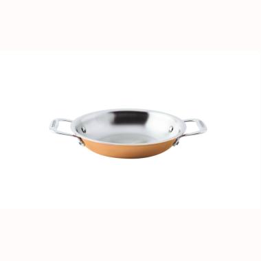 15615-16 - Paderno gratin mini cookware Serie 15600 3-PLY in rame  alluminio e acciaio inox - Dim. cm Ø 16 h 3,5