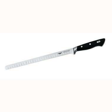 18112-30 - Paderno coltello salmone forgiato liscio alveolato professionale in acciaio inox Serie 18100 - L.cm 30